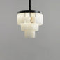 Alabaster Modern Multi-Tiered Round Chandelier