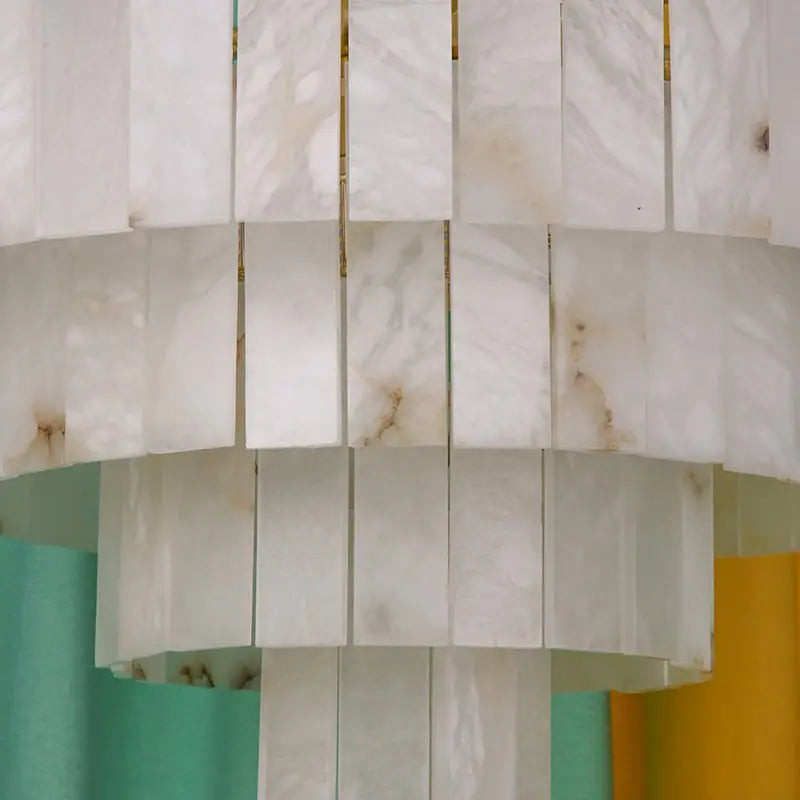 Alabaster Multi-Tiered Round Chandelier Lighting