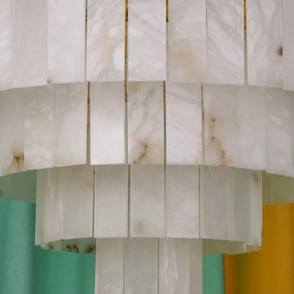 Alabaster Multi-Tiered Round Chandelier Lighting