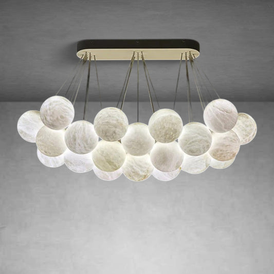 Christian Luxury Rectangular Chandelier Alabaster Ball Chandelier