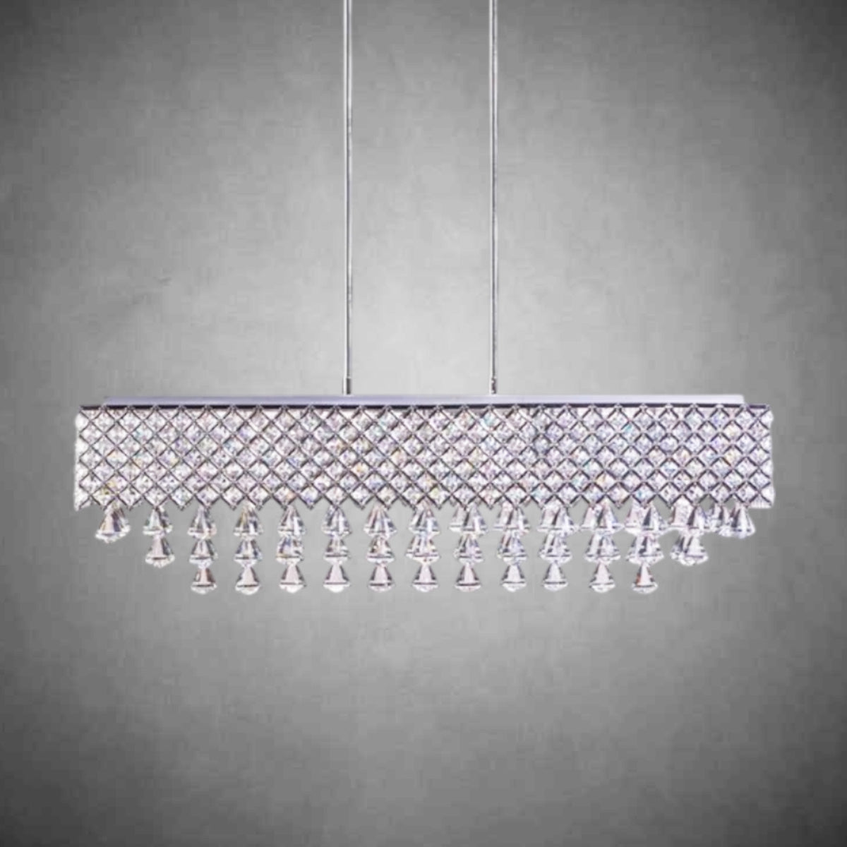 Cinderella Crystal Rectangular Chandelier // 12 Light