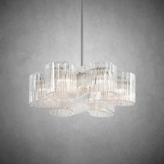 Circo 6 Light Pendant - Satin Silver Leaf