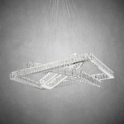 Crystal Elegance LED Chandelier //  3 Rectangles