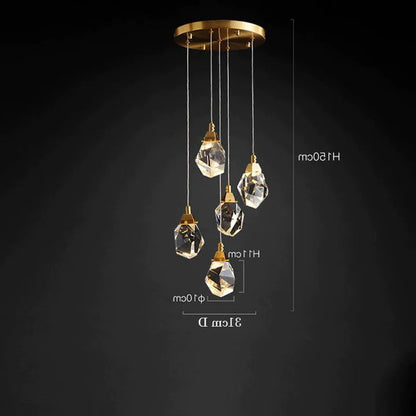Alan Postmodern Crystal Multi-Lights Pendant Chandelier