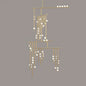 Brass Glass Drop Chandelier