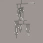 Brass Glass Drop Chandelier