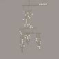 Brass Glass Drop Chandelier