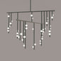 Brass Glass Drop Chandelier