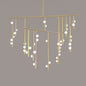 Brass Glass Drop Chandelier