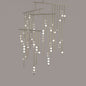 Brass Glass Drop Chandelier