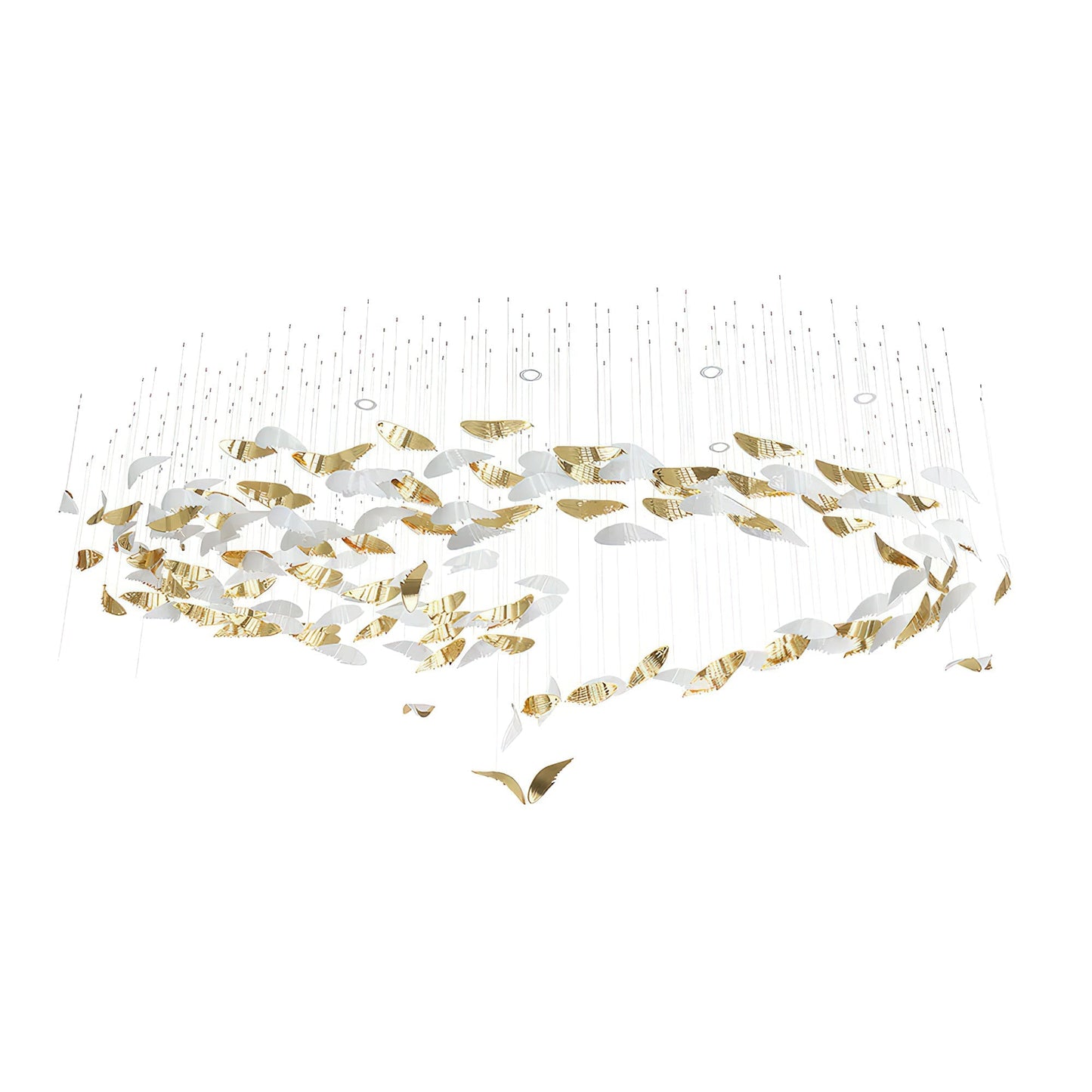 Bennett Chandelier, Long Leaf Shaped Modern Glass Chandelier LED Light Designer Choice Customizable Chandelier