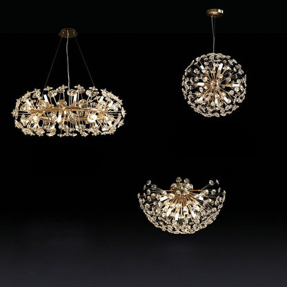 Decorative Crystal Ball Dandelion Chandelier Round Ceiling Pendant Light Fixture For Living/ Bedroom