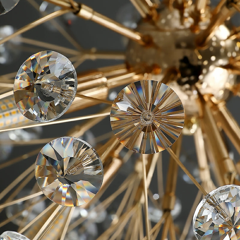 Decorative Crystal Ball Dandelion Chandelier Round Ceiling Pendant Light Fixture For Living/ Bedroom
