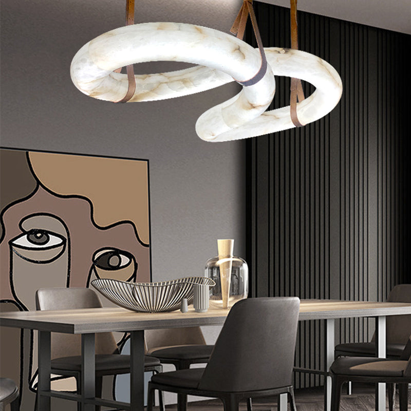 Caleb Designer Contemporary Nordic Alabaster Chandelier Lighting