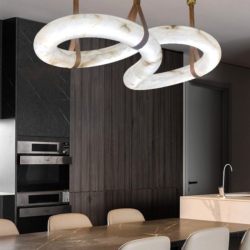 Caleb Designer Contemporary Nordic Alabaster Chandelier Lighting