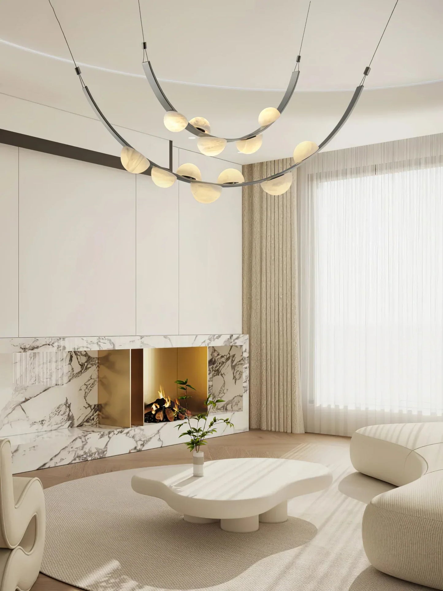 Alex Modern Dew Drops Alabaster Chandelier