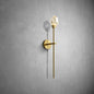 Faceted Crystal Masonry Wall Sconce Using Long Rod, Brass