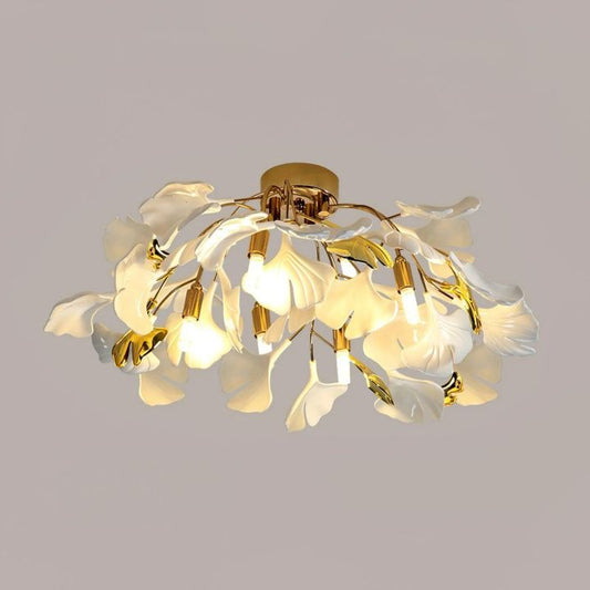 Gliss Gingko Ceramic Ceiling Lamp, Kitchen Island Flushmount Lamp