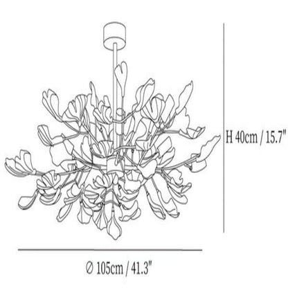 Gliss Gingko Ceramic Luxury Chandelier, Modern Pendant Lamp
