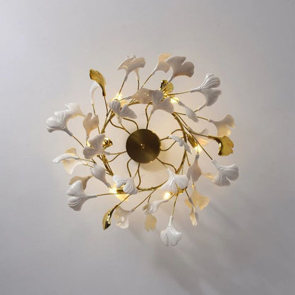 Gliss Gingko Ceramic Luxury Chandelier, Indoor Living Room Lamp