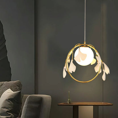 Gliss Ceramic Gingko Kitchen Island Pendant Lamp