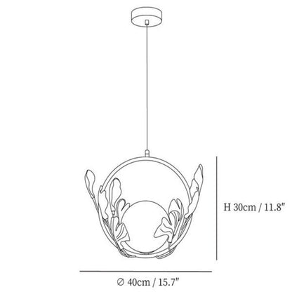 Gliss Ceramic Gingko Kitchen Island Pendant Lamp