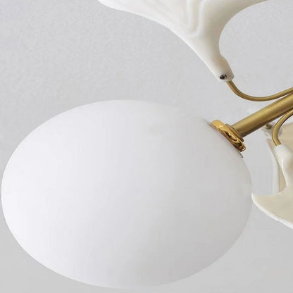 Gliss Ceramic Ginkgo Glass Ceiling Lamp, Living Room Flushmount Lamp