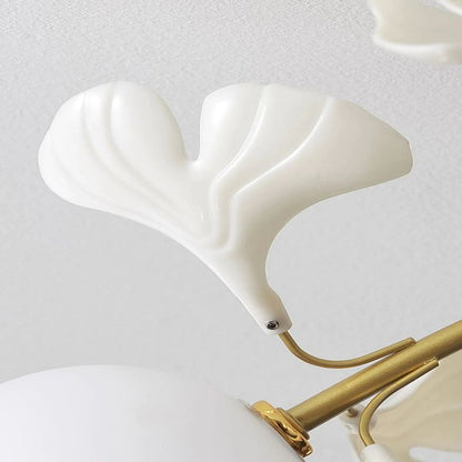 Gliss Ceramic Ginkgo Glass Ceiling Lamp, Living Room Flushmount Lamp