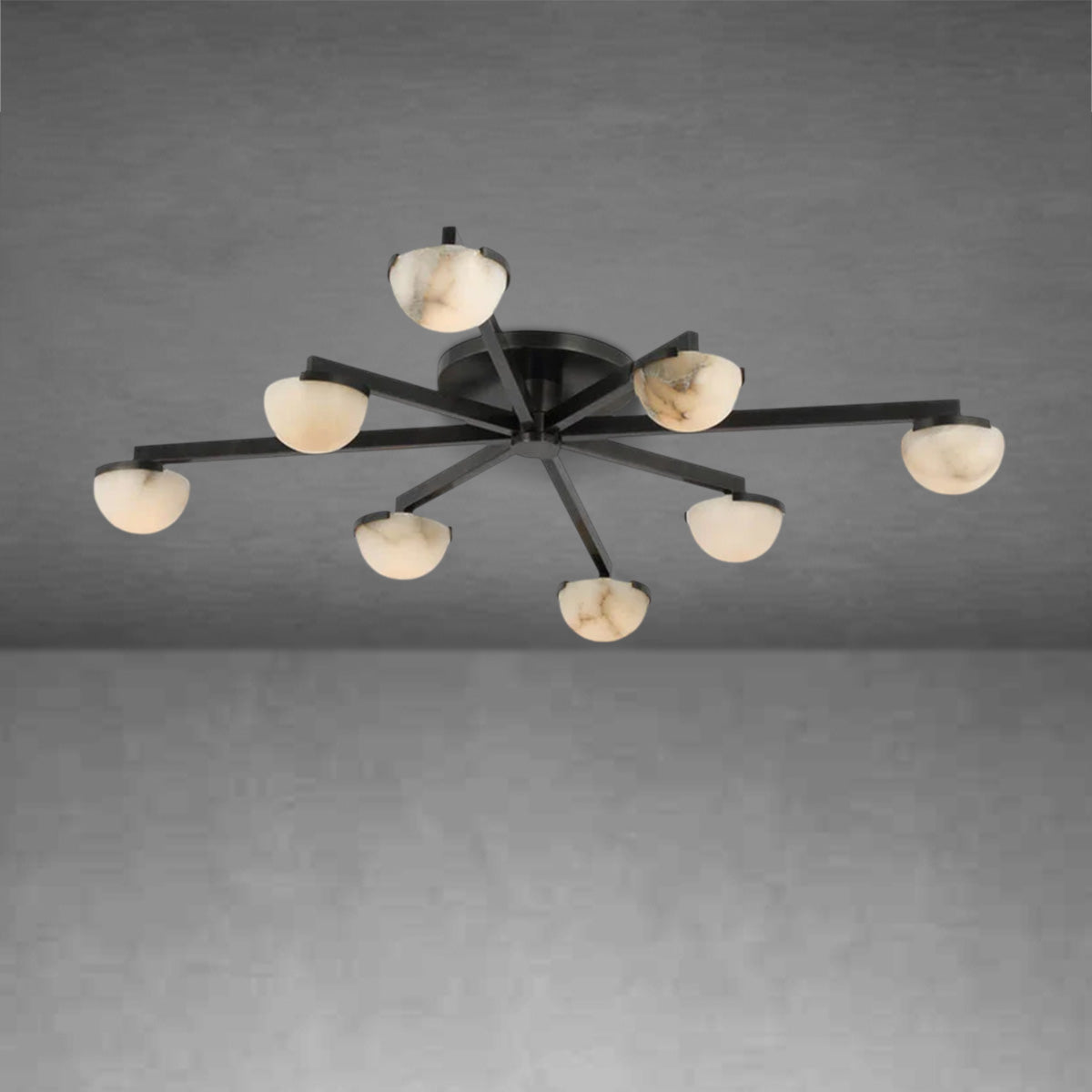 Gisoo Alabaster Large Staggered Arm Flush Mount