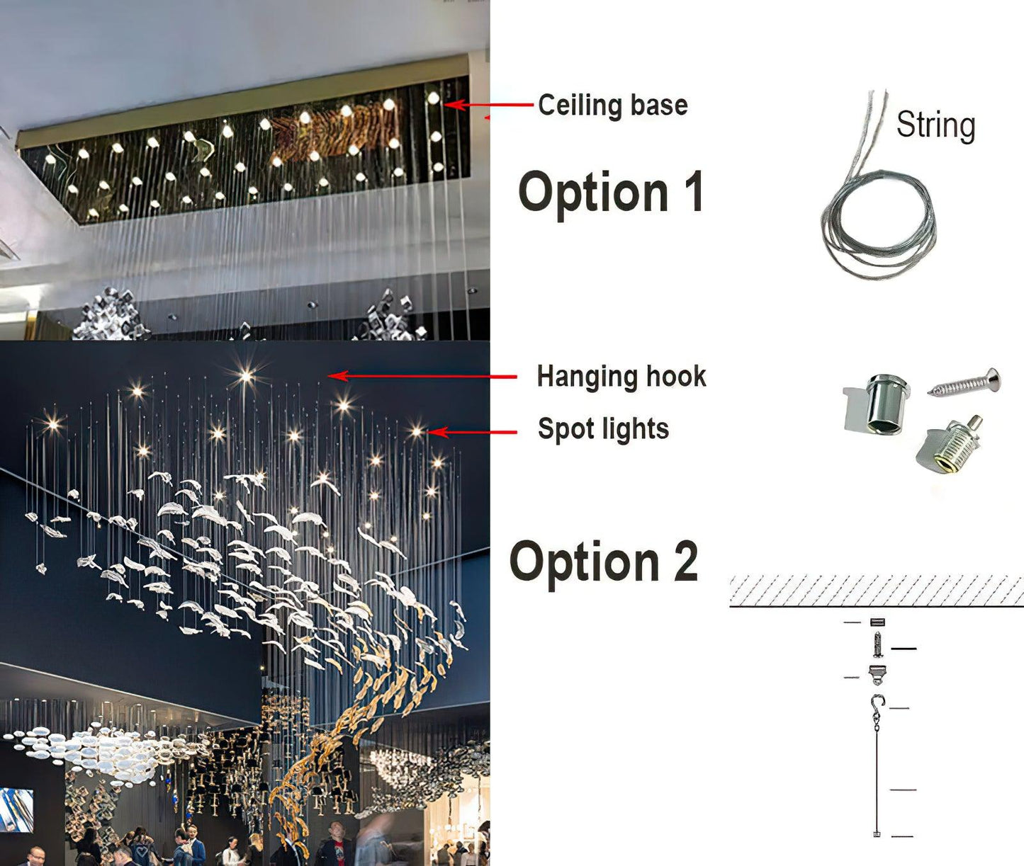 Glass Feathers Chandelier, Airy Customisable Chandelier For Lobby,Hallway,Staircase
