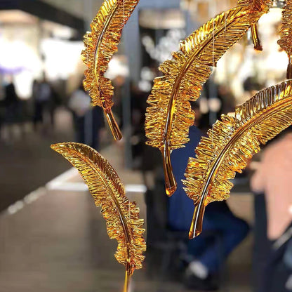 Glass Feathers Chandelier, Airy Customisable Chandelier For Lobby,Hallway,Staircase