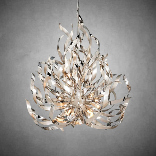 Graffiti 12 Light Pendant - Silver Leaf Polished Stainless
