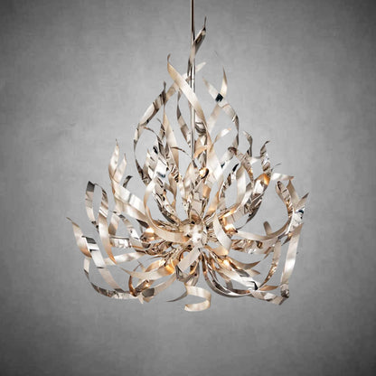 Graffiti 9 Light Pendant - Silver Leaf Polished Stainless