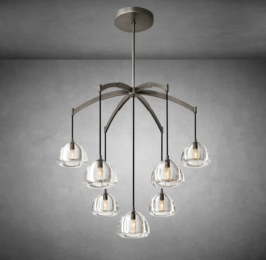 XINYUE Modern Glass Round Chandelier 36''48''60‘’