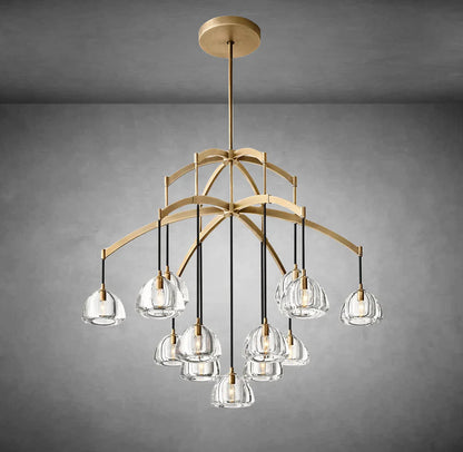 XINYUE Modern Glass Round Chandelier 36''48''60‘’