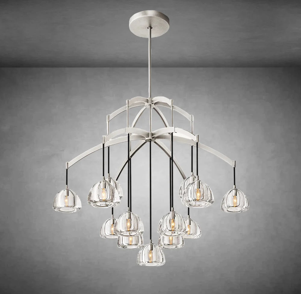 XINYUE Modern Glass Round Chandelier 36''48''60‘’