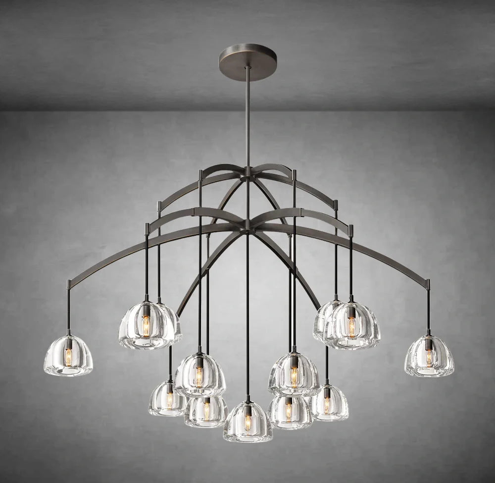XINYUE Modern Glass Round Chandelier 36''48''60‘’