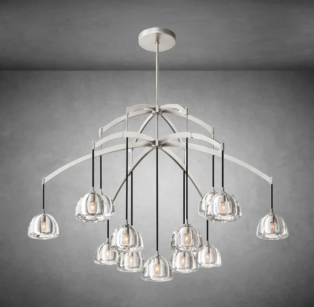 XINYUE Modern Glass Round Chandelier 36''48''60‘’