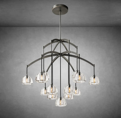 XINYUE Modern Glass Round Chandelier 36''48''60‘’
