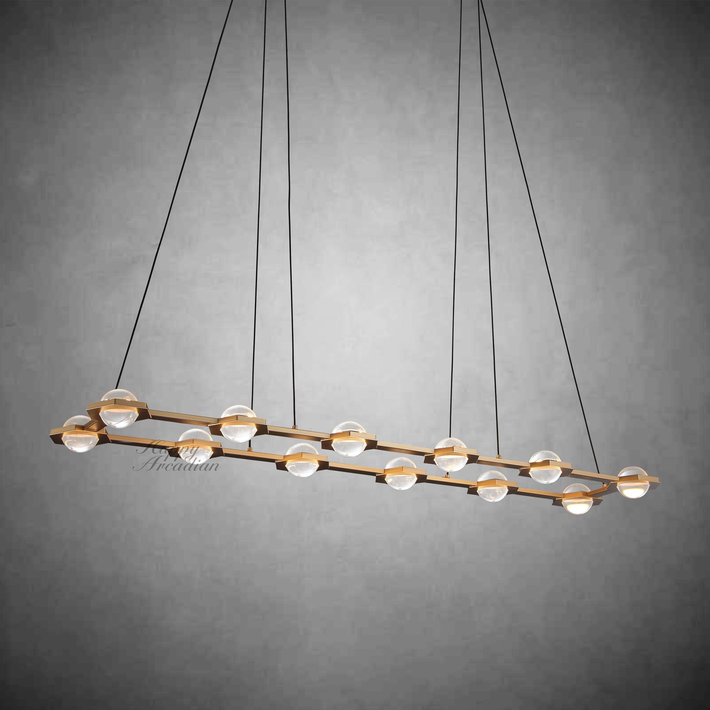 Celestra Crystal Ball Rectangular Chandelier 54"72''