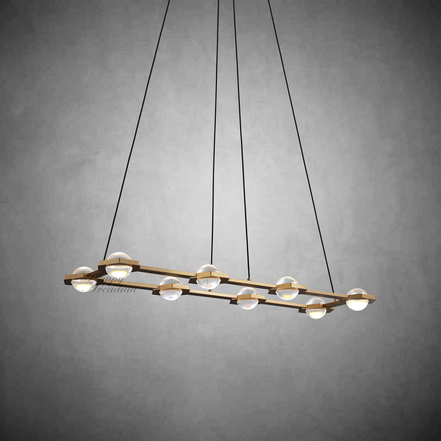 Celestra Crystal Ball Rectangular Chandelier 54"72''