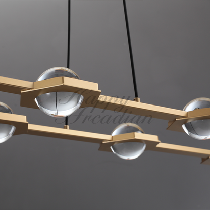 Celestra Crystal Ball Rectangular Chandelier 54"72''