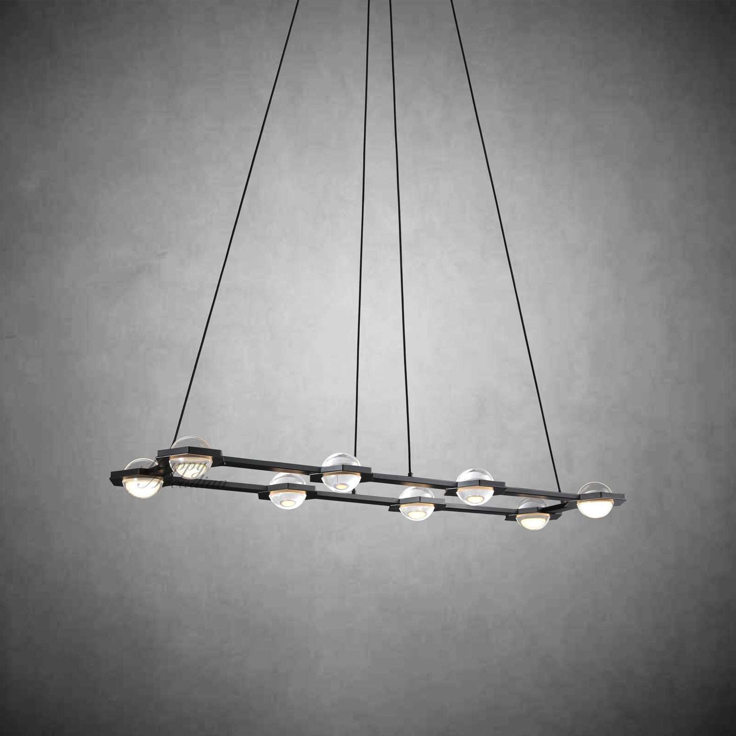 Celestra Crystal Ball Rectangular Chandelier 54"72''