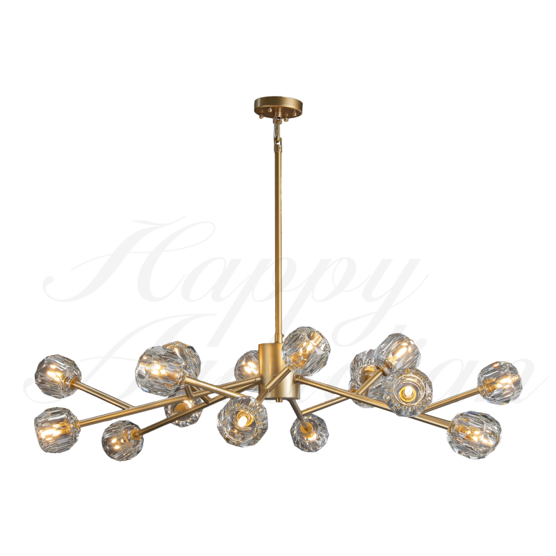 xinyue Lighting  Bola De Smoke Crystal Round Chandelier 48"