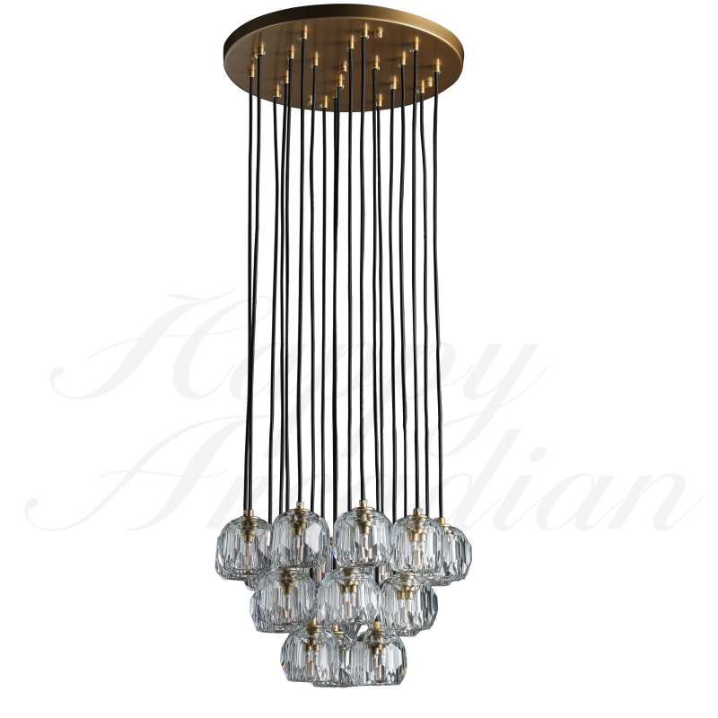 xinyue Bola De Crystal Round Cluster Chandelier 30" 40''