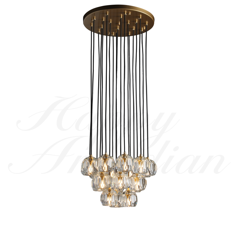 xinyue Bola De Crystal Round Cluster Chandelier 30" 40''