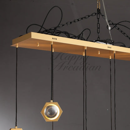Celestra Crystal Ball Linear Chandelier 54" W 72''W