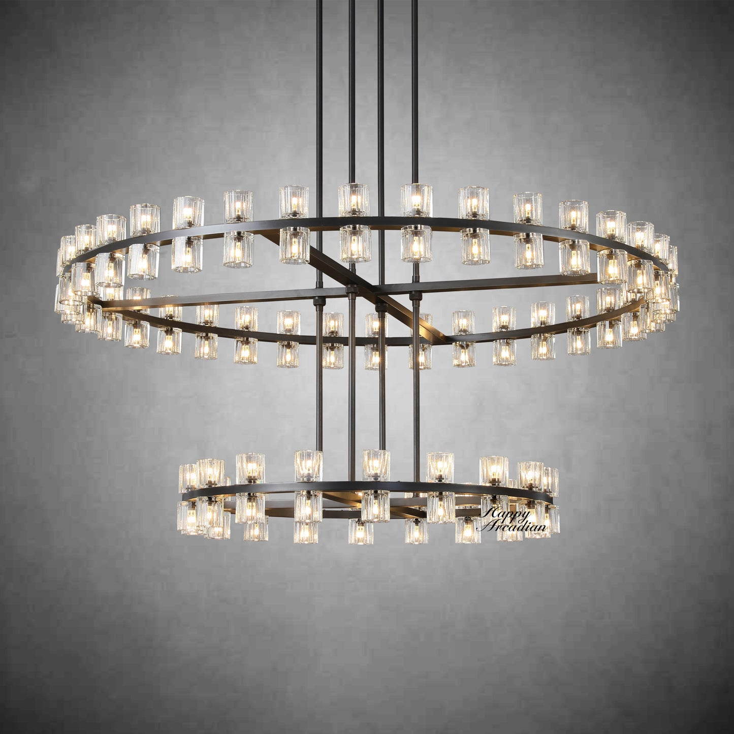 Akzone 2-Tier Round Chandelier 60″,108-Lights