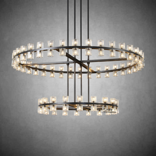 Akzone 2-Tier Round Chandelier 60″,108-Lights