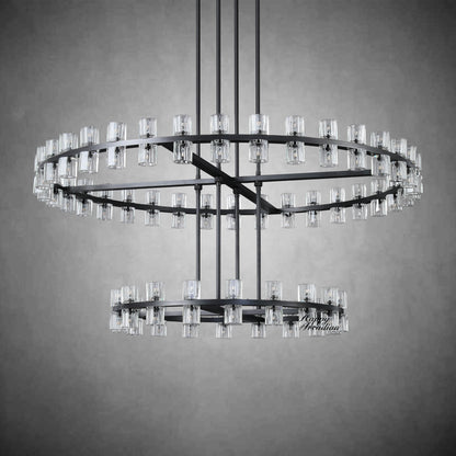 xinyue Lighting Harrison 2-Tier Round Chandelier 60″, 108-Lights